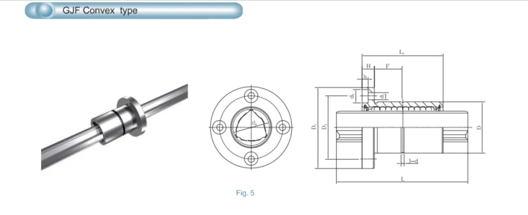 Customized Design Bearing Steel Shaft Ball Spline Gjfg Series for CNC Lathe